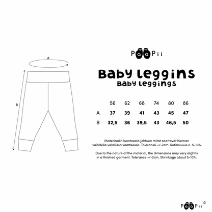 PAAPII DESIGN Baby Leggins, vaaleanpunainen
